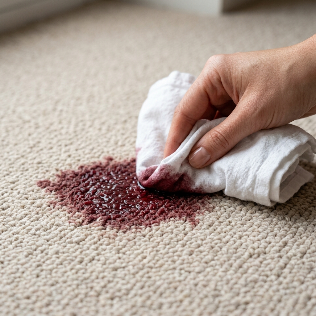 Enlever une Tache de Vin Rouge sur Tapis