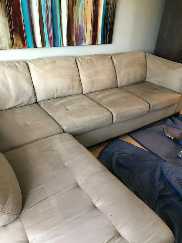 Clean and refreshed sofa after cleaning in Chambly